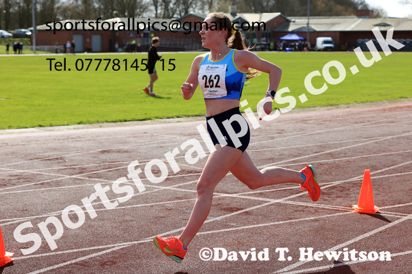Girls Under-15s Young Athletes 5k, 2026 Northern Mens 12 and Womens 6 Stage Road Relays and Young Athletes 5k, Sheepmount Stadium, Carlisle. Photo: David T. Hewitson/Sports for All Pics